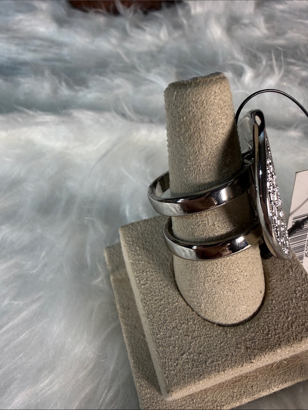 Chico's Silver Textured Statement Ring - Picture 2 of 2